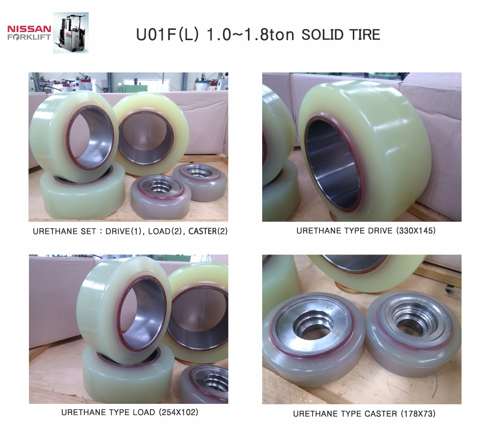 nissan reach forklift urethane tire