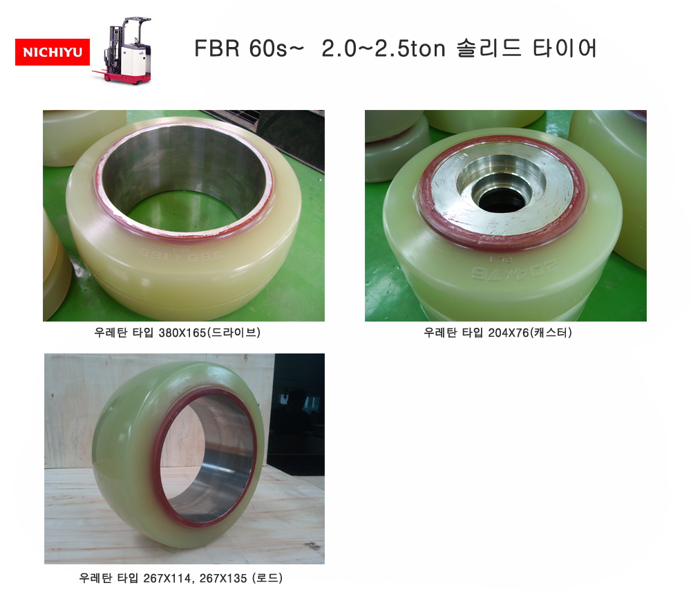 니찌유 리치지게차, 입식지게차, 입승식 지게차 우레탄 타이어 FBR 60s 20/25