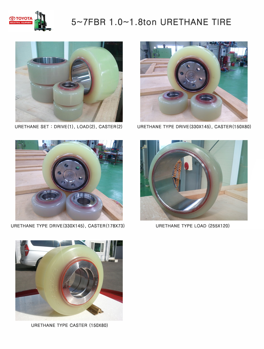 toyota reach forklift urethane tire
